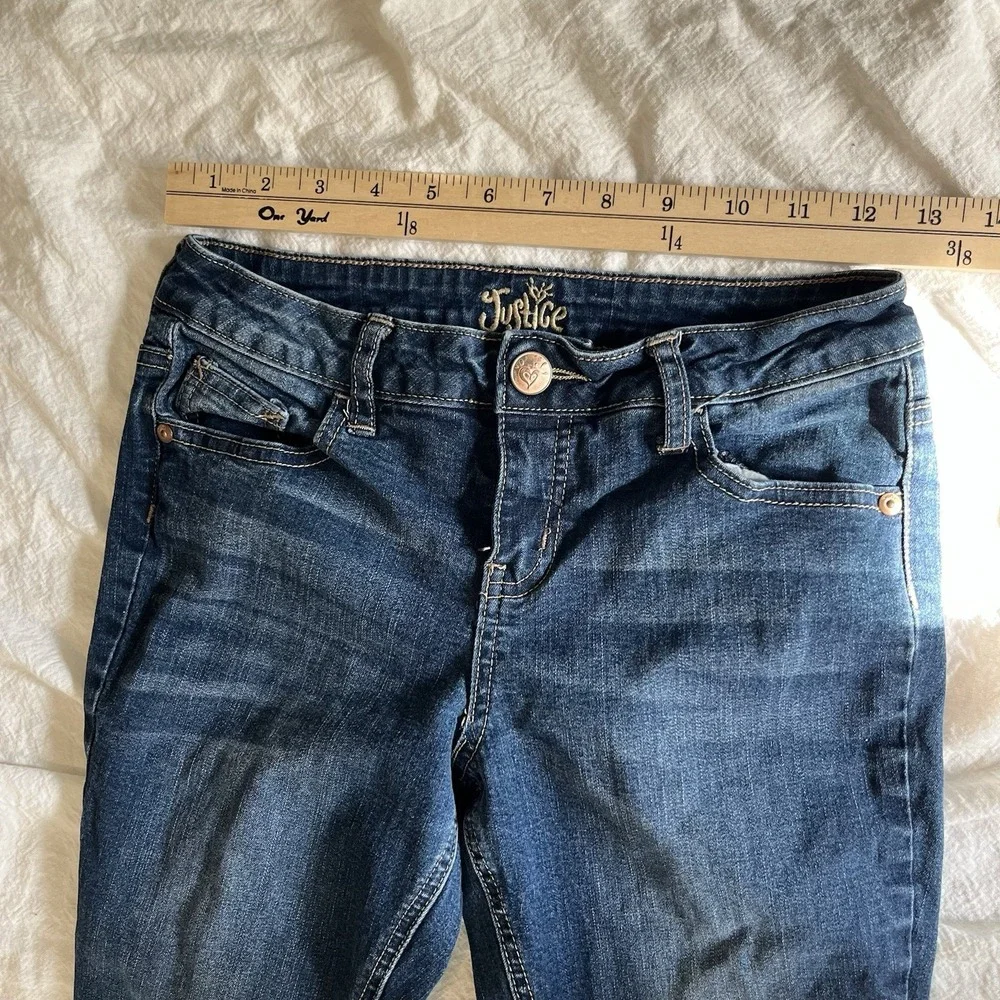 Justice Jeans Girls Size 8 1/2 Simply Low Bootcut Blue Denim